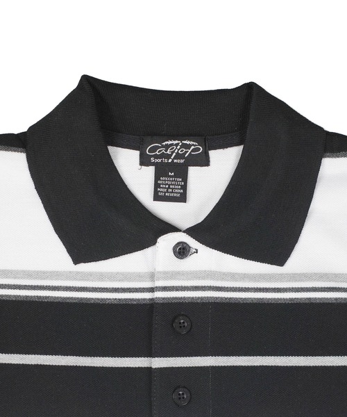 Cal Top(キャルトップ)の「【T19】【Cal Top/キャルトップ】STRIPE POLO SHIRTS(ポロシャツ・メンズ・ブラウン/ブラック/チャコールグレー・SMALL/MEDIUM/LARGE/X-LARGE)」の5枚目の写真