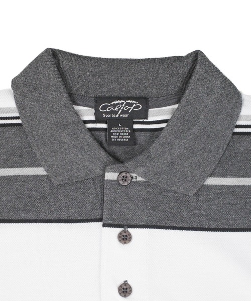 Cal Top(キャルトップ)の「【T19】【Cal Top/キャルトップ】STRIPE POLO SHIRTS(ポロシャツ・メンズ・ブラウン/ブラック/チャコールグレー・SMALL/MEDIUM/LARGE/X-LARGE)」の13枚目の写真