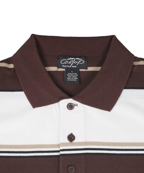 Cal Top(キャルトップ)の「【T19】【Cal Top/キャルトップ】STRIPE POLO SHIRTS(ポロシャツ・メンズ・ブラウン/ブラック/チャコールグレー・SMALL/MEDIUM/LARGE/X-LARGE)」の21枚目の写真