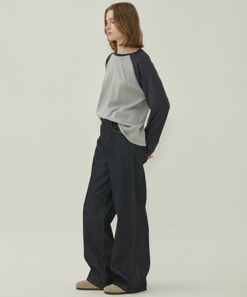 MOTT(モット)の「ノンフェイドステッチデニム - ネイビー(デニムパンツ・レディース・その他・SMALL/MEDIUM)」の3枚目の写真