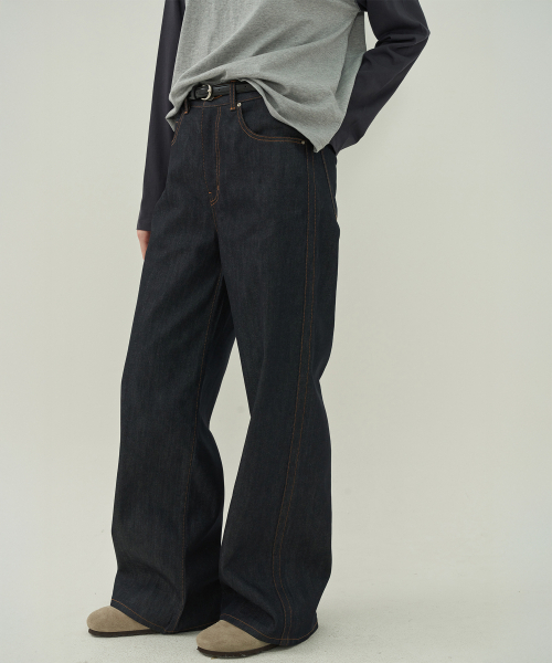 MOTT(モット)の「ノンフェイドステッチデニム - ネイビー(デニムパンツ・レディース・その他・SMALL/MEDIUM)」の4枚目の写真