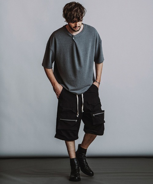 NO ID.(ノーアイディ)の「mp15134-マルチポケットイージーワイドPT パンツ(858006-502P)(カーゴパンツ・メンズ・ブラック/カーキ/グレー・2/1)」の11枚目の写真
