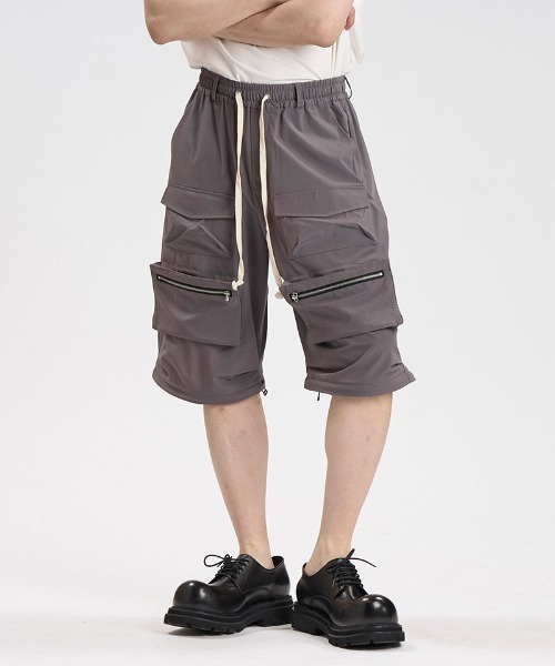 NO ID.(ノーアイディ)の「mp15134-マルチポケットイージーワイドPT パンツ(858006-502P)(カーゴパンツ・メンズ・ブラック/カーキ/グレー・2/1)」の14枚目の写真