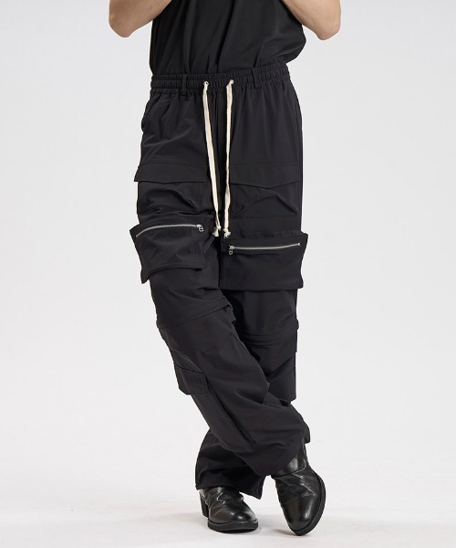 NO ID.(ノーアイディ)の「mp15134-マルチポケットイージーワイドPT パンツ(858006-502P)(カーゴパンツ・メンズ・ブラック/カーキ/グレー・2/1)」の15枚目の写真