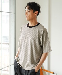 【接触冷感・吸水速乾】ピグメントボーダーTEE