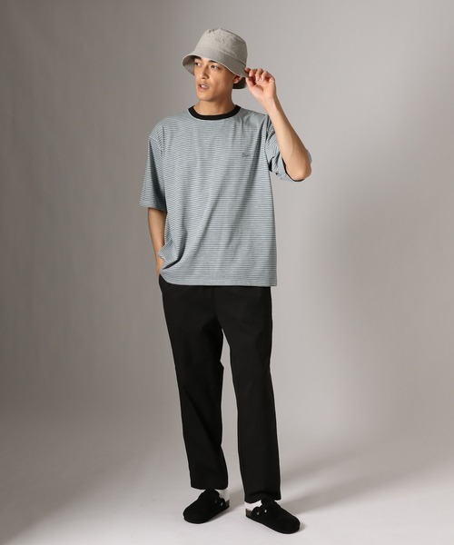 BAYFLOW(ベイフロー)の「【接触冷感・吸水速乾】ピグメントボーダーTEE(Tシャツ/カットソー・メンズ・ライトベージュ/チャコール/セージグリーン・LARGE/MEDIUM)」の10枚目の写真