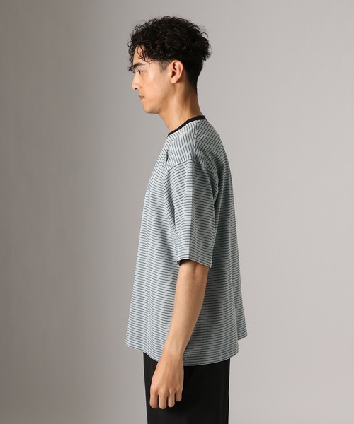 BAYFLOW(ベイフロー)の「【接触冷感・吸水速乾】ピグメントボーダーTEE(Tシャツ/カットソー・メンズ・ライトベージュ/チャコール/セージグリーン・LARGE/MEDIUM)」の14枚目の写真