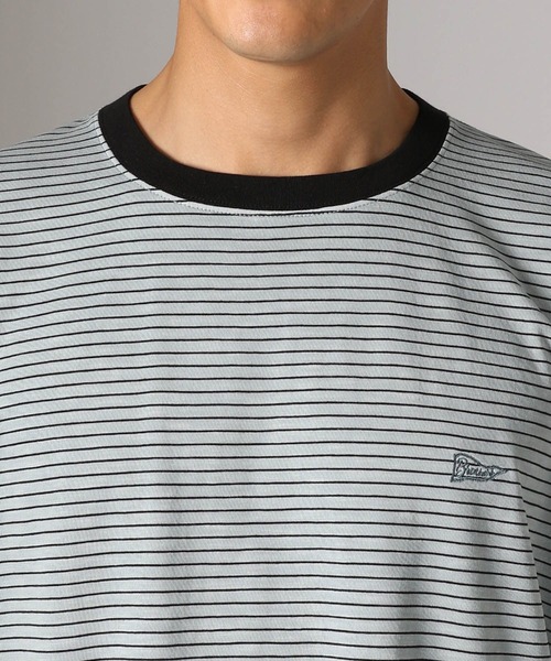 BAYFLOW(ベイフロー)の「【接触冷感・吸水速乾】ピグメントボーダーTEE(Tシャツ/カットソー・メンズ・ライトベージュ/チャコール/セージグリーン・LARGE/MEDIUM)」の16枚目の写真