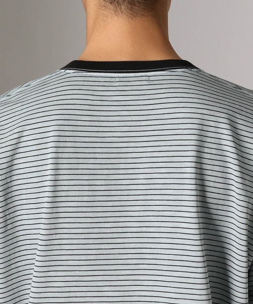 BAYFLOW(ベイフロー)の「【接触冷感・吸水速乾】ピグメントボーダーTEE(Tシャツ/カットソー・メンズ・ライトベージュ/チャコール/セージグリーン・LARGE/MEDIUM)」の17枚目の写真