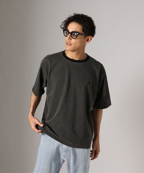 BAYFLOW(ベイフロー)の「【接触冷感・吸水速乾】ピグメントボーダーTEE(Tシャツ/カットソー・メンズ・ライトベージュ/チャコール/セージグリーン・LARGE/MEDIUM)」の5枚目の写真