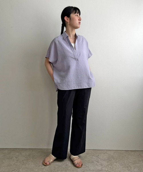 LHELBIE(レルビエ)の「クールストレッチパンツ(スラックス・レディース・ブラック/パープル/ライトグリーン/キャメル・M)」の18枚目の写真