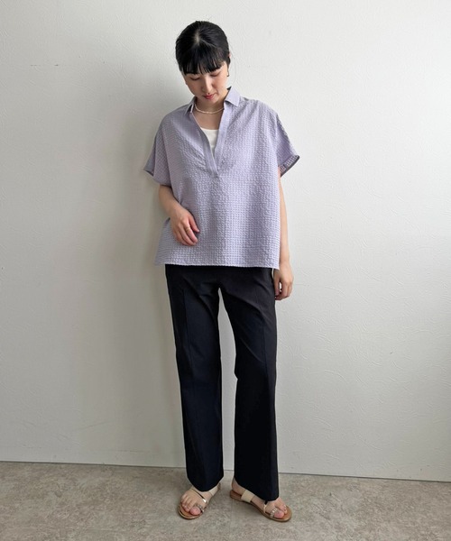 LHELBIE(レルビエ)の「クールストレッチパンツ(スラックス・レディース・ブラック/パープル/ライトグリーン/キャメル・M)」の20枚目の写真