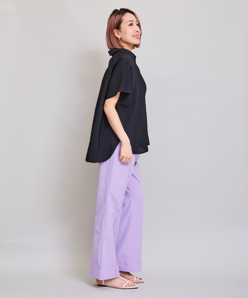 LHELBIE(レルビエ)の「クールストレッチパンツ(スラックス・レディース・ブラック/パープル/ライトグリーン/キャメル・M)」の11枚目の写真