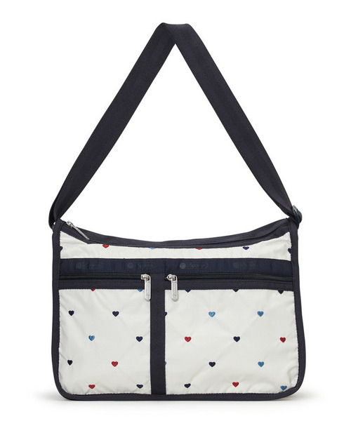 LeSportsac（レスポートサック）の「DELUXE EVERYDAY BAG トリコロールハートエンブロイダリー（ショルダーバッグ・レディース・ホワイト・FREE）」の8枚目の写真