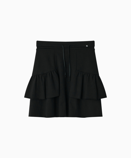 OHESHIO（オヘシオ）の「SHIRRING MIDI BANDING SKIRT, BLACK（スカート・レディース・その他・FREE）」の6枚目の写真