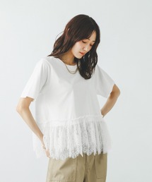 フローズン裾フリル切り替えTシャツ/872700