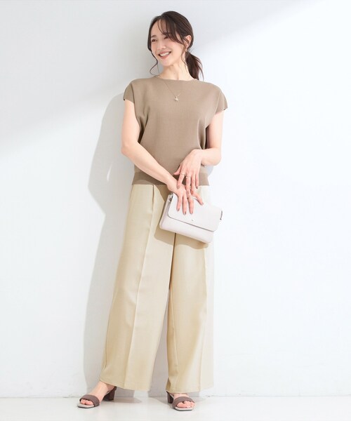 SHOO・LA・RUE（シューラルー）の「【ひんやり/洗濯機可/S-LL】インせず着られる 大人シンプルサマーニット（ニット/セーター・レディース・ブラック/ナチュラル/ブルー系その他・03/04/01/02）」の10枚目の写真