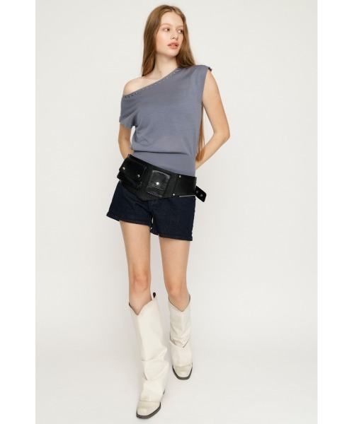 SLY(スライ)の「STUDS DOLMAN HG TOPS スタッズドルマンハイゲージトップス 夏服 秋服(ニット/セーター・レディース・ブルー/ブラウン/ブラック・FREE)」の13枚目の写真
