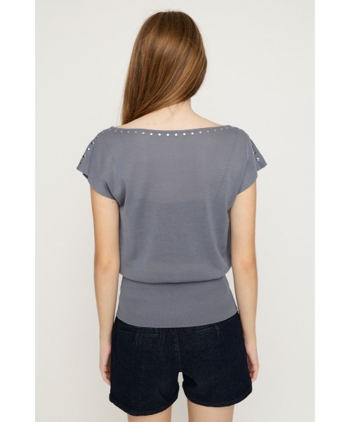 SLY(スライ)の「STUDS DOLMAN HG TOPS スタッズドルマンハイゲージトップス 夏服 秋服(ニット/セーター・レディース・ブルー/ブラウン/ブラック・FREE)」の17枚目の写真