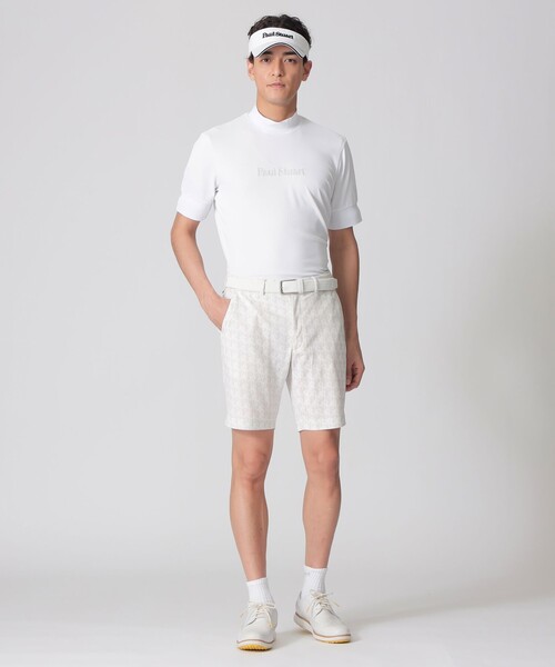 Paul Stuart(ポールスチュアート)の「【GOLF Men’s/吸水速乾】エアリーメッシュモックネック半袖シャツ(Tシャツ/カットソー・メンズ・ホワイト/ネイビー・M/L/XL)」の4枚目の写真