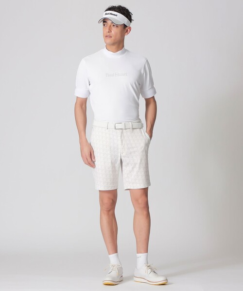 Paul Stuart(ポールスチュアート)の「【GOLF Men’s/吸水速乾】エアリーメッシュモックネック半袖シャツ(Tシャツ/カットソー・メンズ・ホワイト/ネイビー・M/L/XL)」の5枚目の写真