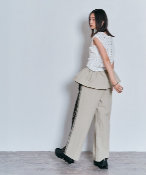 W:Huku(フーク)の「撥水 ぺプラム ナロー スカート(スカート・レディース・ベージュ系その他/グレー・L/M)」の7枚目の写真