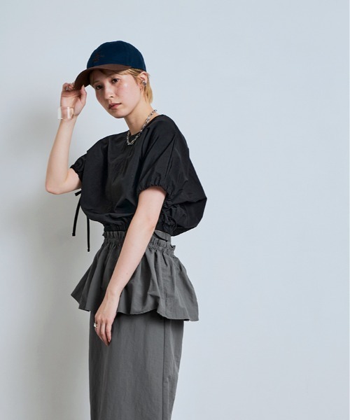 W:Huku(フーク)の「撥水 ぺプラム ナロー スカート(スカート・レディース・ベージュ系その他/グレー・L/M)」の11枚目の写真
