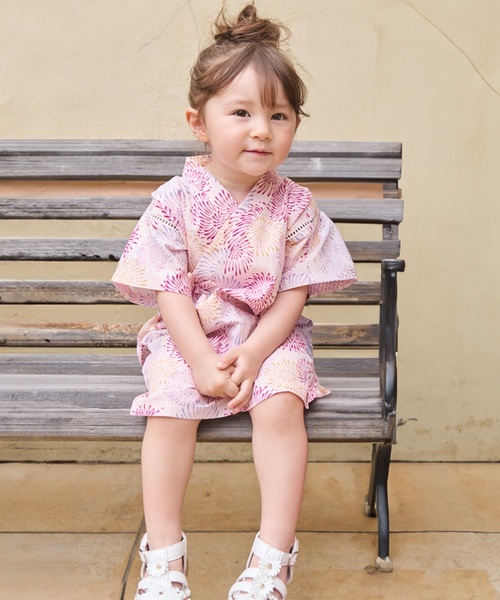 petit main(プティマイン)の「BABY GIRLS甚平(浴衣・キッズ・アイボリー/ピンク/カラフル・70cm/80cm)」の22枚目の写真
