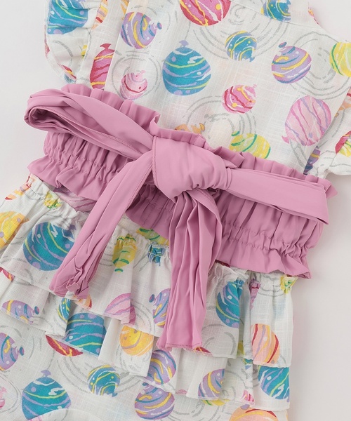 petit main(プティマイン)の「BABY GIRLS甚平(浴衣・キッズ・アイボリー/ピンク/カラフル・70cm/80cm)」の8枚目の写真