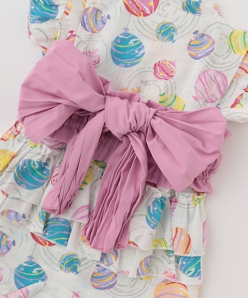 petit main(プティマイン)の「BABY GIRLS甚平(浴衣・キッズ・アイボリー/ピンク/カラフル・70cm/80cm)」の7枚目の写真