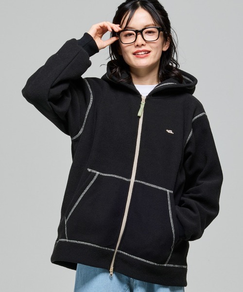 KRIFF MAYER Lady's Collection(クリフメイヤーレディースコレクション)の「ブークレジップアップパーカー(パーカー・レディース・ブラック/カラフル/オリーブ/サンドベージュ・MEDIUM/LARGE)」の1枚目の写真