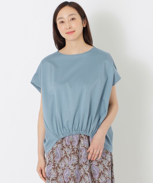 S.ESSENTIALS（エスエッセンシャルズ）の「ギャザーコクーンプルオーバー（Tシャツ/カットソー・レディース・ブルー/ホワイト系その他/ブラック/パープル・38）」の3枚目の写真