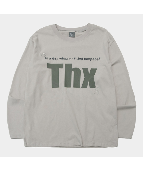 SOMEPLACE MAN(サムプレイス・マン)の「THX グラフィックレイヤードソフトロングスリーブオーバーサイズ長袖Tシャツ_2COLOR(Tシャツ/カットソー・メンズ・ネイビー/グレー・FREE)」の1枚目の写真