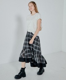 LE CIEL BLEU | シアープレイドスカート / Sheer Plaid Skirt(シャツ/ブラウス)