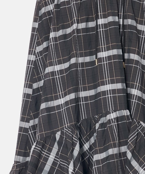 LE CIEL BLEU（ルシェルブルー）の「シアープレイドスカート / Sheer Plaid Skirt（シャツ/ブラウス・レディース・ブラウン/ブラック・36）」の5枚目の写真