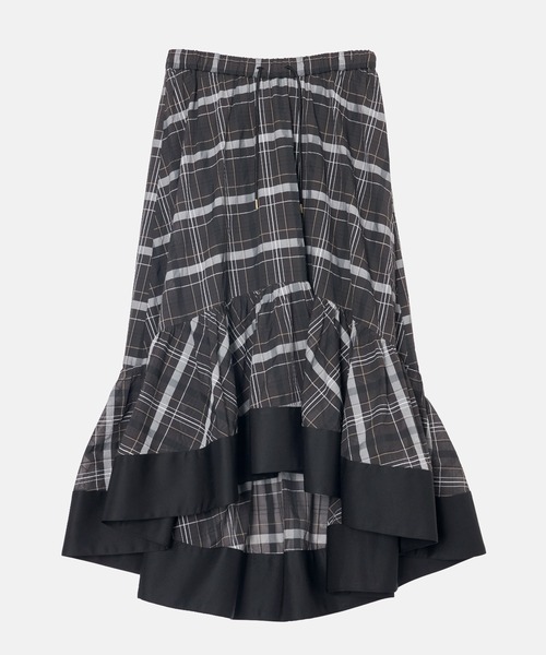 LE CIEL BLEU（ルシェルブルー）の「シアープレイドスカート / Sheer Plaid Skirt（シャツ/ブラウス・レディース・ブラウン/ブラック・36）」の3枚目の写真
