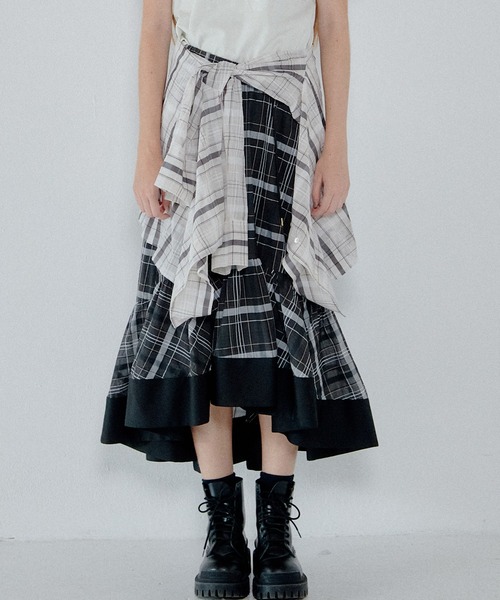 LE CIEL BLEU（ルシェルブルー）の「シアープレイドスカート / Sheer Plaid Skirt（シャツ/ブラウス・レディース・ブラウン/ブラック・36）」の21枚目の写真
