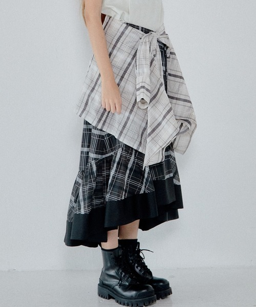 LE CIEL BLEU（ルシェルブルー）の「シアープレイドスカート / Sheer Plaid Skirt（シャツ/ブラウス・レディース・ブラウン/ブラック・36）」の20枚目の写真