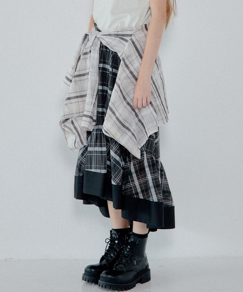 LE CIEL BLEU（ルシェルブルー）の「シアープレイドスカート / Sheer Plaid Skirt（シャツ/ブラウス・レディース・ブラウン/ブラック・36）」の19枚目の写真
