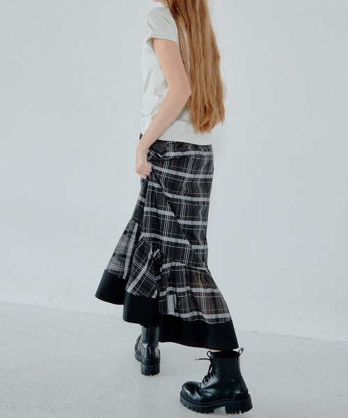 LE CIEL BLEU（ルシェルブルー）の「シアープレイドスカート / Sheer Plaid Skirt（シャツ/ブラウス・レディース・ブラウン/ブラック・36）」の18枚目の写真