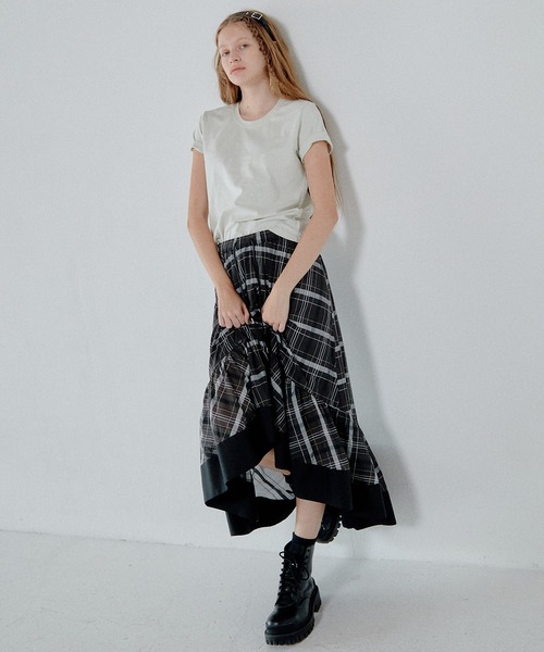 LE CIEL BLEU（ルシェルブルー）の「シアープレイドスカート / Sheer Plaid Skirt（シャツ/ブラウス・レディース・ブラウン/ブラック・36）」の17枚目の写真