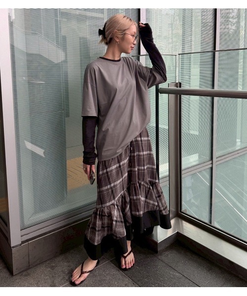 LE CIEL BLEU(ルシェルブルー)の「シアープレイドスカート / Sheer Plaid Skirt(スカート・レディース・ブラウン/ブラック・36)」の22枚目の写真