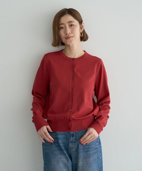 YECCA VECCA(イェッカヴェッカ)の「【UVカット】クルーネックカーディガン(カーディガン/ボレロ・レディース・レッド/アイボリー/ダークベージュ/ブラック・FREE)」の5枚目の写真