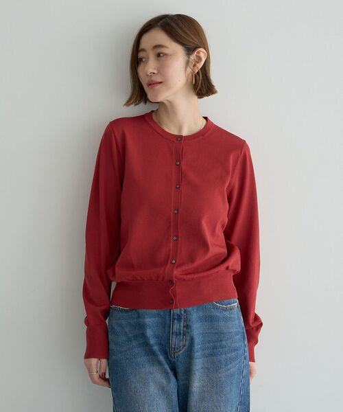 YECCA VECCA(イェッカヴェッカ)の「【UVカット】クルーネックカーディガン(カーディガン/ボレロ・レディース・レッド/アイボリー/ダークベージュ/ブラック・FREE)」の6枚目の写真