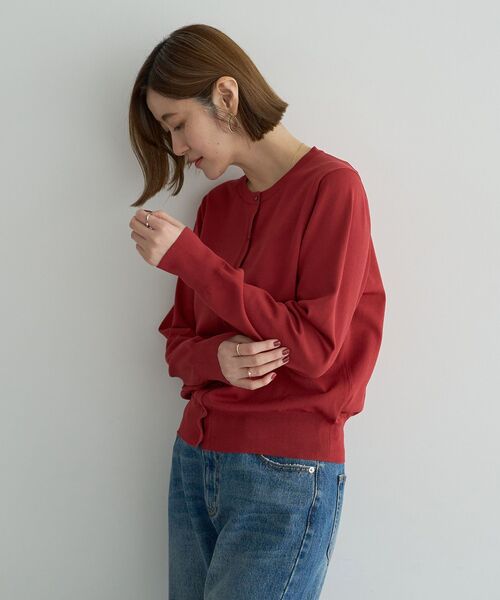 YECCA VECCA(イェッカヴェッカ)の「【UVカット】クルーネックカーディガン(カーディガン/ボレロ・レディース・レッド/アイボリー/ダークベージュ/ブラック・FREE)」の7枚目の写真