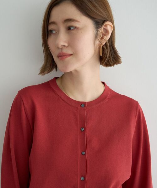 YECCA VECCA(イェッカヴェッカ)の「【UVカット】クルーネックカーディガン(カーディガン/ボレロ・レディース・レッド/アイボリー/ダークベージュ/ブラック・FREE)」の9枚目の写真