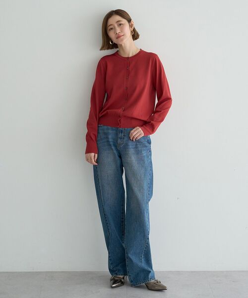 YECCA VECCA(イェッカヴェッカ)の「【UVカット】クルーネックカーディガン(カーディガン/ボレロ・レディース・レッド/アイボリー/ダークベージュ/ブラック・FREE)」の13枚目の写真