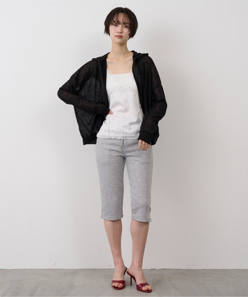 NUJOH（ヌゾ）の「Sheer Zip Hoodie / シアージップフードパーカー（パーカー・レディース・グレー/ホワイト/ブラック・FREE）」の22枚目の写真