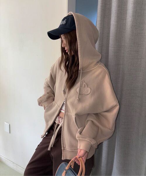 KIRSH（キルシー）の「ピグメントダイングジップアップフードパーカー[ベージュ]（パーカー・レディース・その他・1）」の7枚目の写真