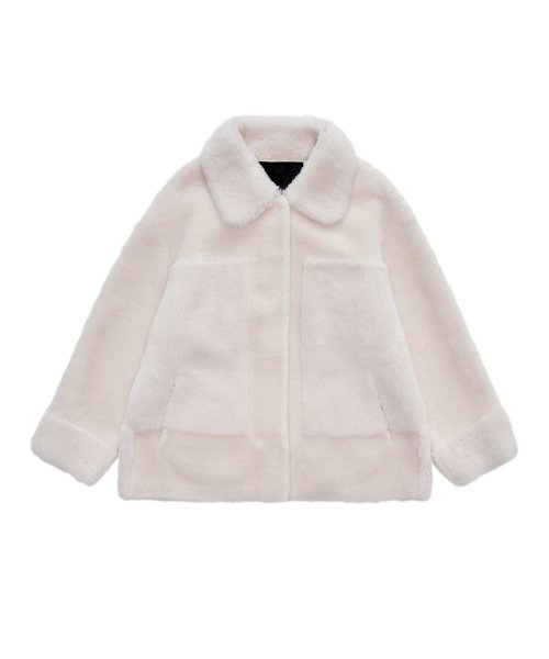 LEFTSEOUL（レフトソウル）の「リアルウールシアリングジャケット [アイボリー]（ムートンコート・レディース・その他・MEDIUM/SMALL）」の6枚目の写真